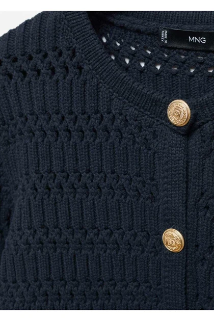 ژاکت کش باف پشمی زنانه اورجینال منگو mango