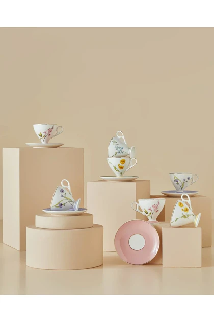 سرویس فنجان قهوه دو نفره English Home مدل Octavia Bone China