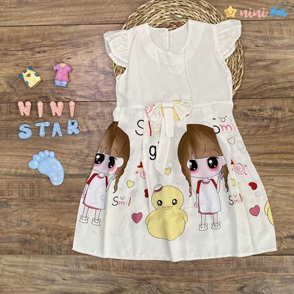 سارافون نخی دخترانه چاپ عروسکی