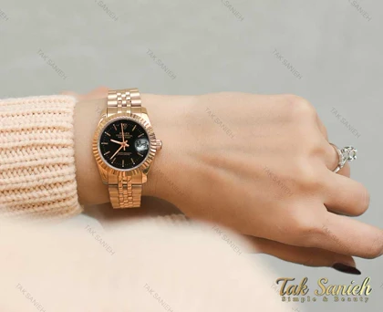 ساعت رولکس زنانه رزگلد مدل دیت جاست Rolex-1588-L