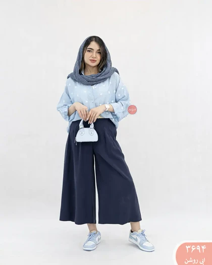 شومیز مانتویی گل 3694