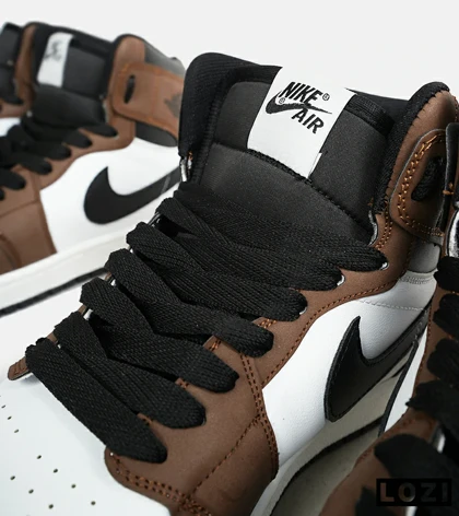 کتانی ساق‌دار زنانه و مردانه سفید مشکی قهوه ای Nike air jordan 1 مدل 6621