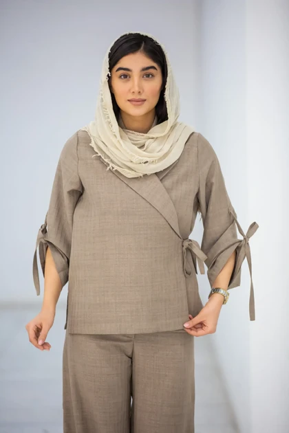 کت زنانه استریپ بغل بندی