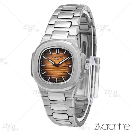 ساعت پتک فیلیپ ناتیلوس زنانه صفحه نارنجی مشکی 106530