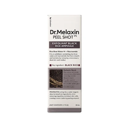آمپول لایه‌بردار برنج سیاه ملاکسین Dr.Melaxin مدل Peel Shot Black Rice