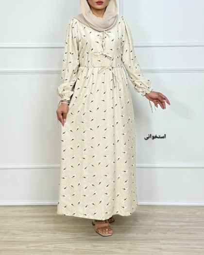 پیراهن ژانت کد 1230 ( گل گچی جلو پاپیون )