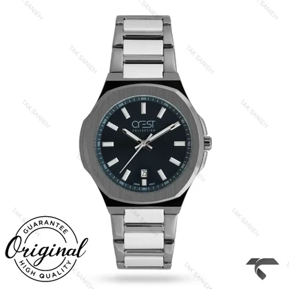 ساعت کرست مردانه 6347-4 دودی صفحه سرمه ای Crest-11048-G