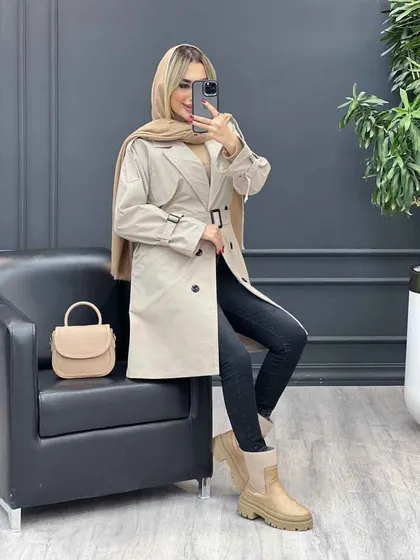 بارانی شش دکمه ژیله گرد بلند