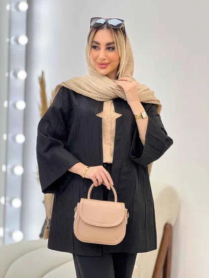 مانتو یقه چاک آستین پاکتی