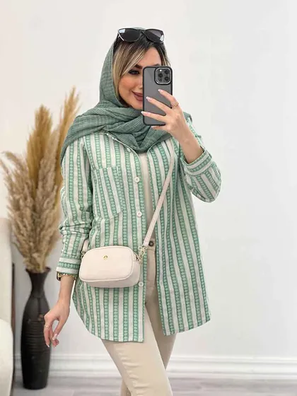 شومیز راه راه لوزی دار