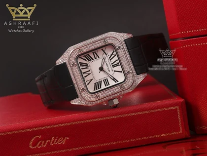 ساعت مچی کارتیه سانتوس دایموند Cartier Santos 100 diamond