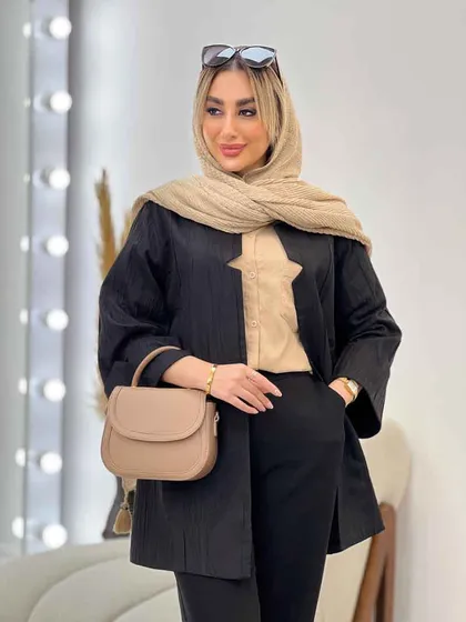 مانتو یقه چاک آستین پاکتی