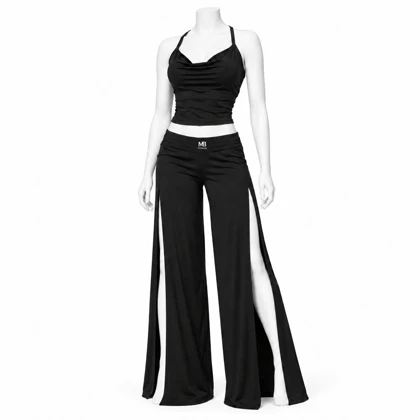 ست تاپ یقه‌شل و شلوار چاک‌دار زنانه MB FITNESS کد 360