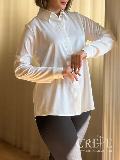 شومیز ساتن جلو دکمه