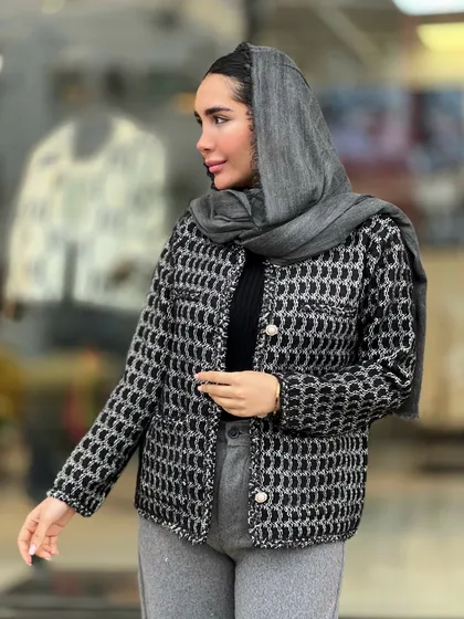 ژاکت بافت دکمه مرواریدی کد 750
