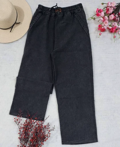 شلوار بگ جین ذغالی