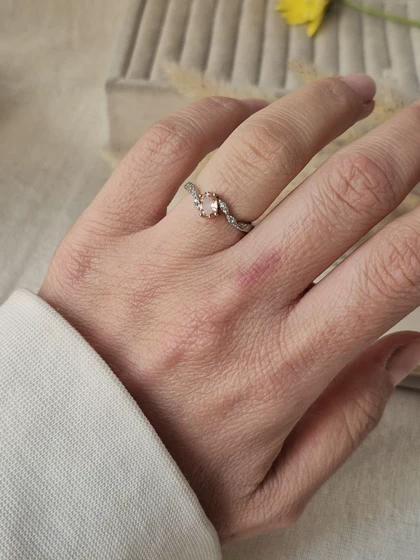 انگشتر جواهری فری سایز گلبهی