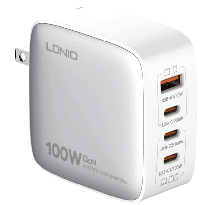 شارژر دیواری شارژ سریع 100 وات USB و Type-C الدنیو Q408