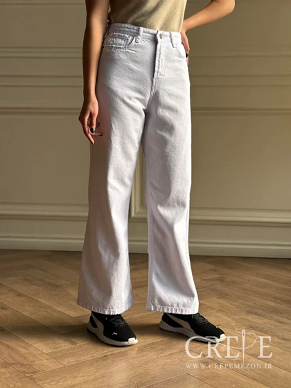 جین بگ سفید یخی قد 103