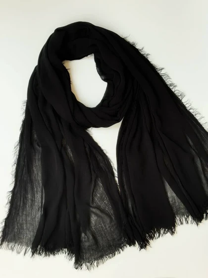 3115-شال مشکی فلورا