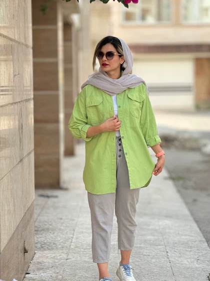 مانتو لینن ساتین ( دارای ایراد جزیی)