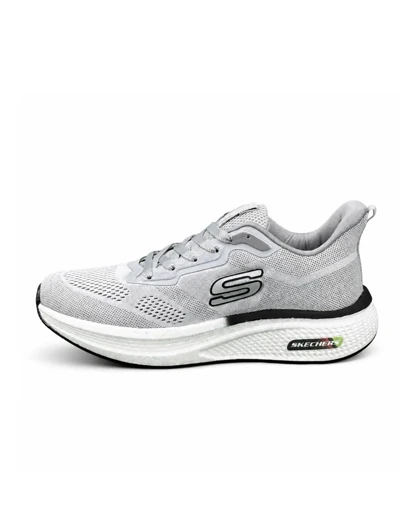 کفش کتانی بزرگ پا اسکیچرز رانینگ زیره بست طوسی SKECHERS