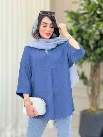 مانتو یقه ایستاده جلو بسته