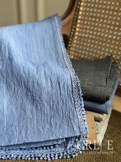 شال کتان دور دانتل