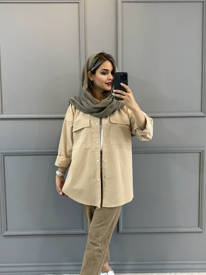 مانتو لینن دو جیب