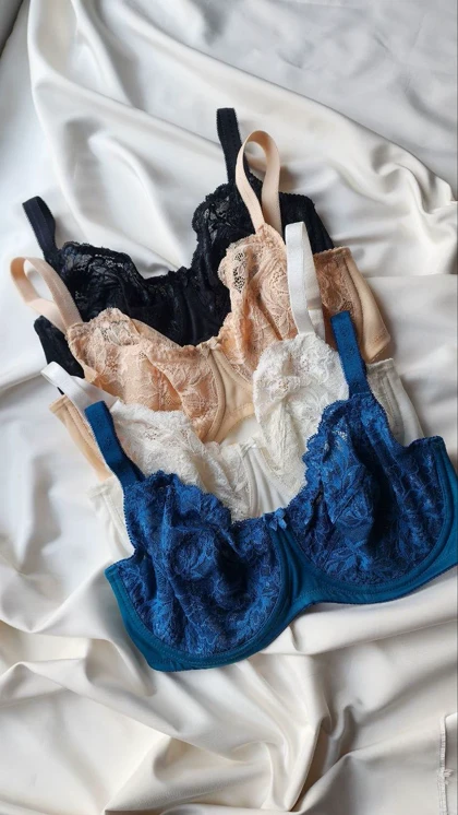 سوتین تک دانتل و پرلون فنردار مدل Violet-w برند SHANDERMAN کد: 2454