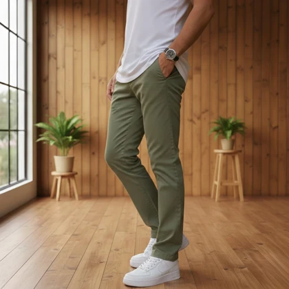 شلوار مردانه بنگال کش دم پا ساده مدل Behnam-سبز