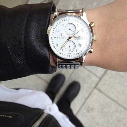 ساعت مچی عقربه ای تریوا مدل Ivory Lansen Chrono,Steel Brace