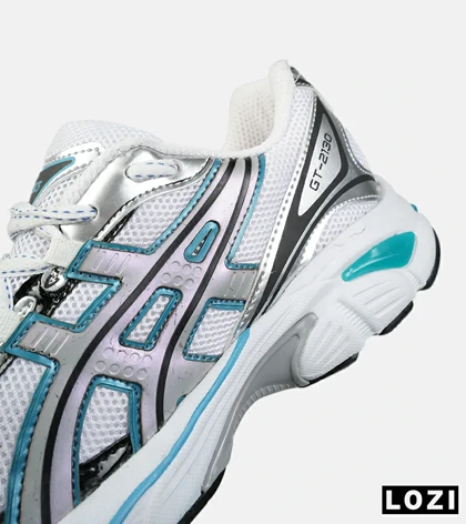 کفش کتانی مردانه و زنانه سفید آبی ASICS GT-2130 مدل 8499