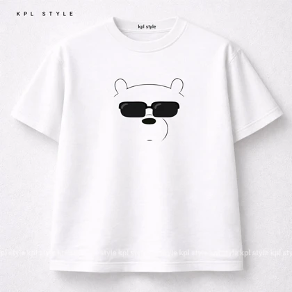 تیشرت باکسی 100٪ پنبه با چاپ مینیمال (bear) | کد 1350