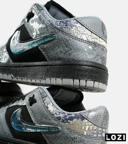 کفش کتانی مردانه و زنانه مشکی آبی نایک NIKE dunk low steam puppet