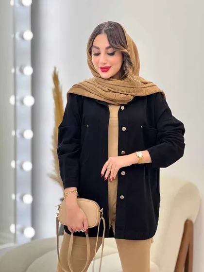 مانتو کتان دو جیب شاینا