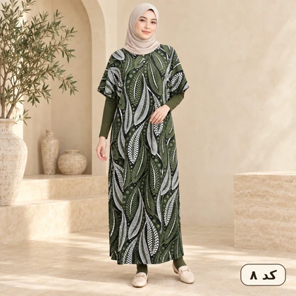 پیراهن ساحلی نخی آستین کوتاه 5024