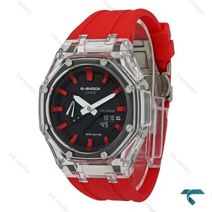 ساعت مردانه جیشاک شیشه ای قرمز GShock-7593-G