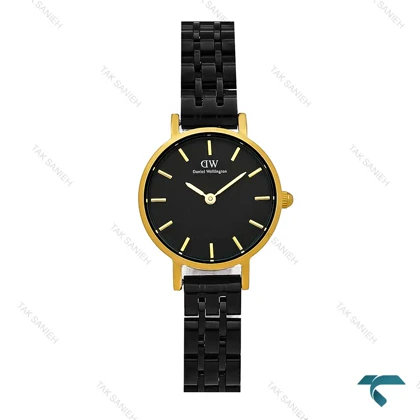 ساعت مچی DW زنانه مینی گرد مشکی قاب طلایی DW-8015-L