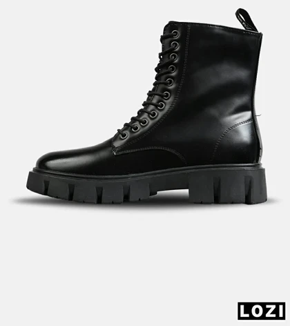 بوت مردانه چرمی مشکی ZARA مدل 7705