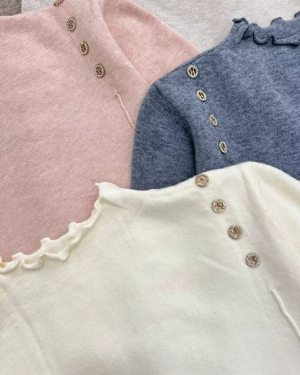 پلیور بافت سرشانه دکمه کد 5477