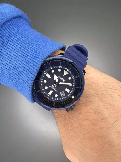 ساعت مچی سیکو سولار بند رابر آبی Seiko Solar