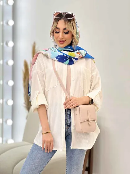 شومیز کراش آستین بند دار