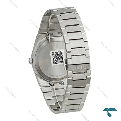 ساعت PRX تیسوت پاورماتیک مردانه نقره ای صفحه سرمه ای دورنگ Tissot-8049-G
