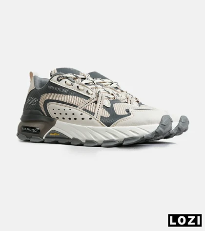 کفش کتانی طبی ورزشی کرم طوسی SKECHERS max protect v.2 مدل 7779