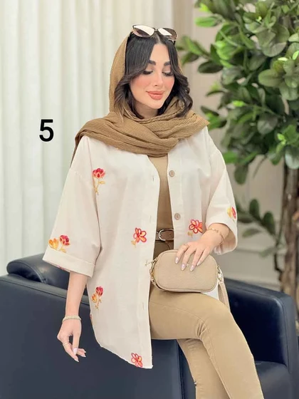 شومیز نچرال طرح دار