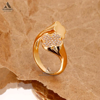 انگشتر زنانه طلایی Women Clover Ring RG01