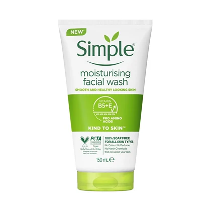 ژل شست‌وشوی صورت سیمپل مدل moisturising حجم 150 میلی‌لیتر