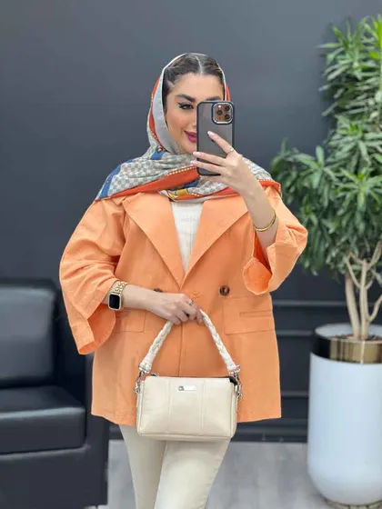 مانتو دو دکمه جیب نما
