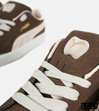 کفش کتانی ورزشی قهوه ای کرم مردانه و زنانه PUMA suede XL crushمدل 7456